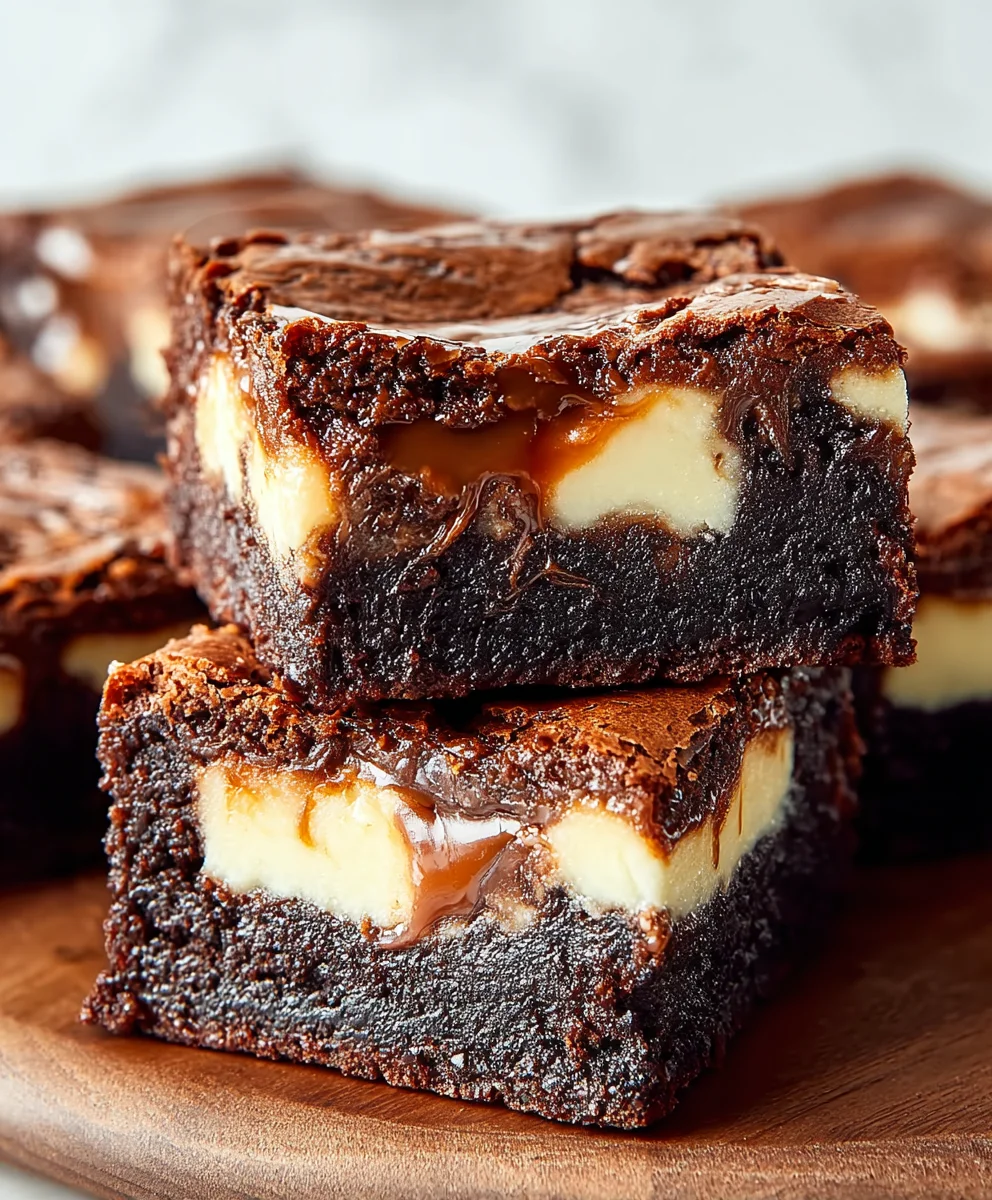 Caramel Nutella Cheesecake Brownies - Rich Decadence