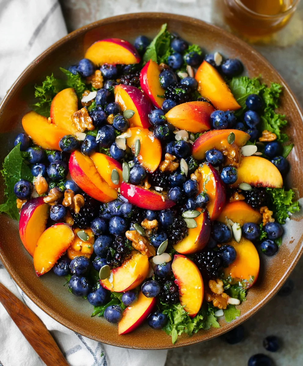 Peach Blueberry Non-non-non-alcoholic alternativeic Non-Alcoholic Ale Salad - Fresh Summer Flavor