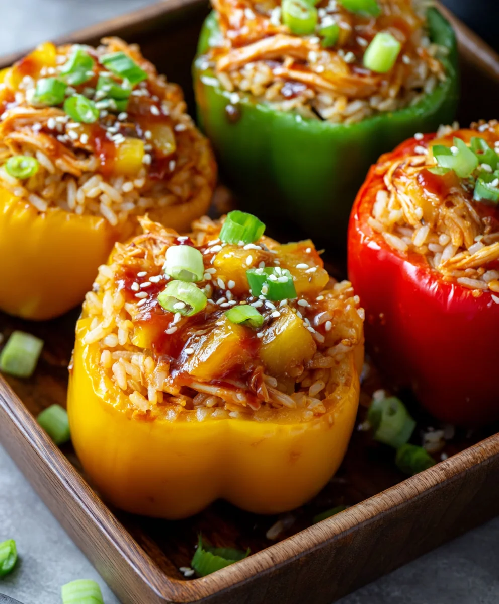 Teriyaki Pineapple Chicken Stuffed Peppers Recipe