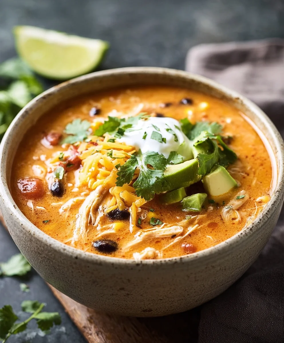 Easy Creamy Chicken Enchilada Soup - Quick Dinner Recipe