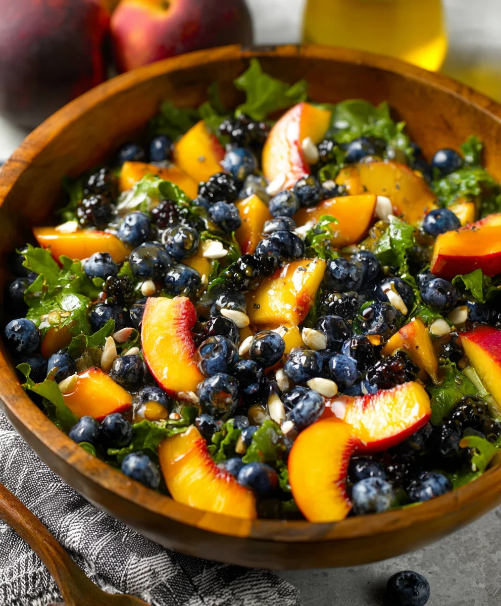 Peach Blueberry Non-non-non-alcoholic alternativeic Non-Alcoholic Ale Salad - Fresh Summer Flavor