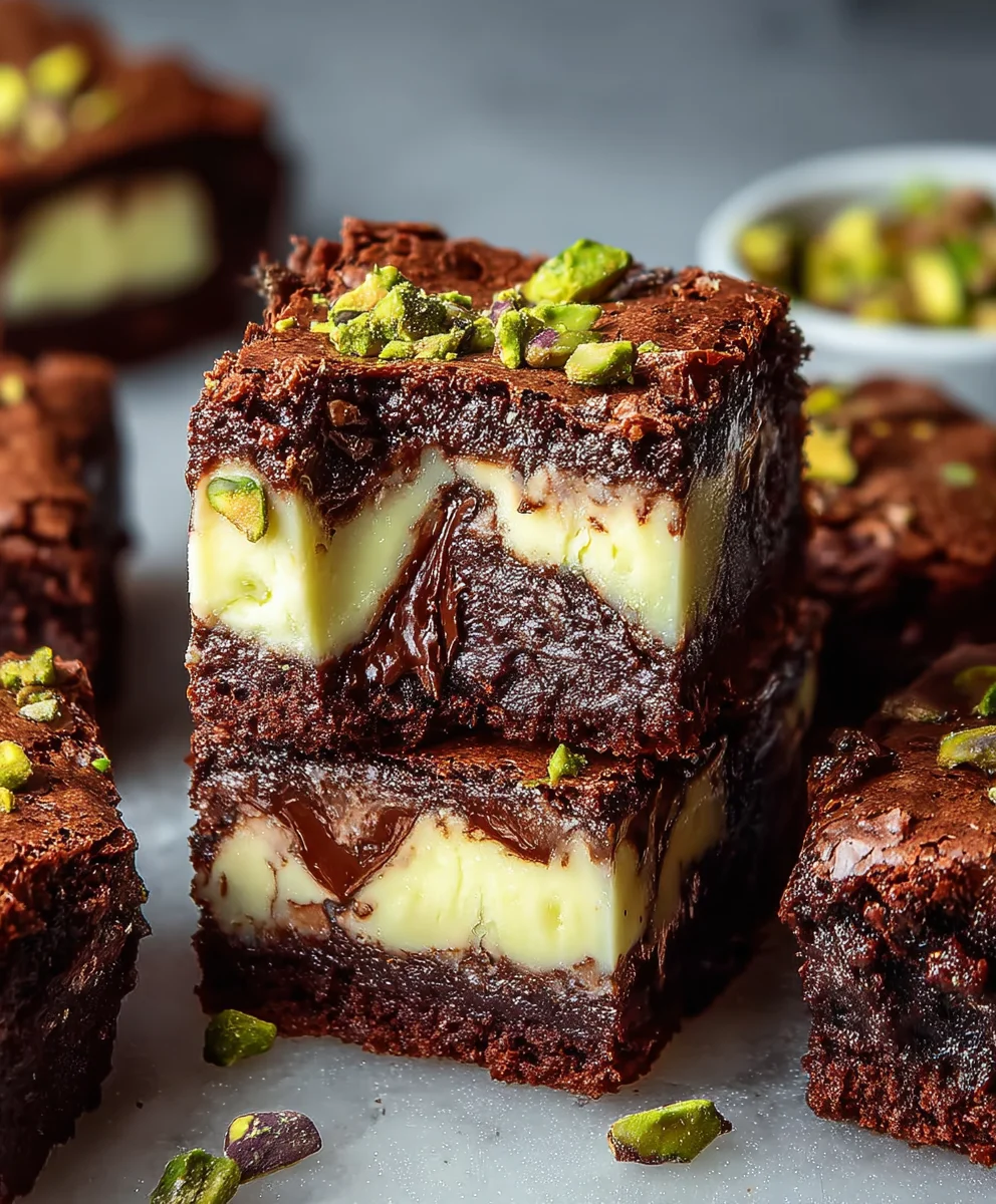 Pistachio Cheesecake Brownies-Decadent Dessert Bliss