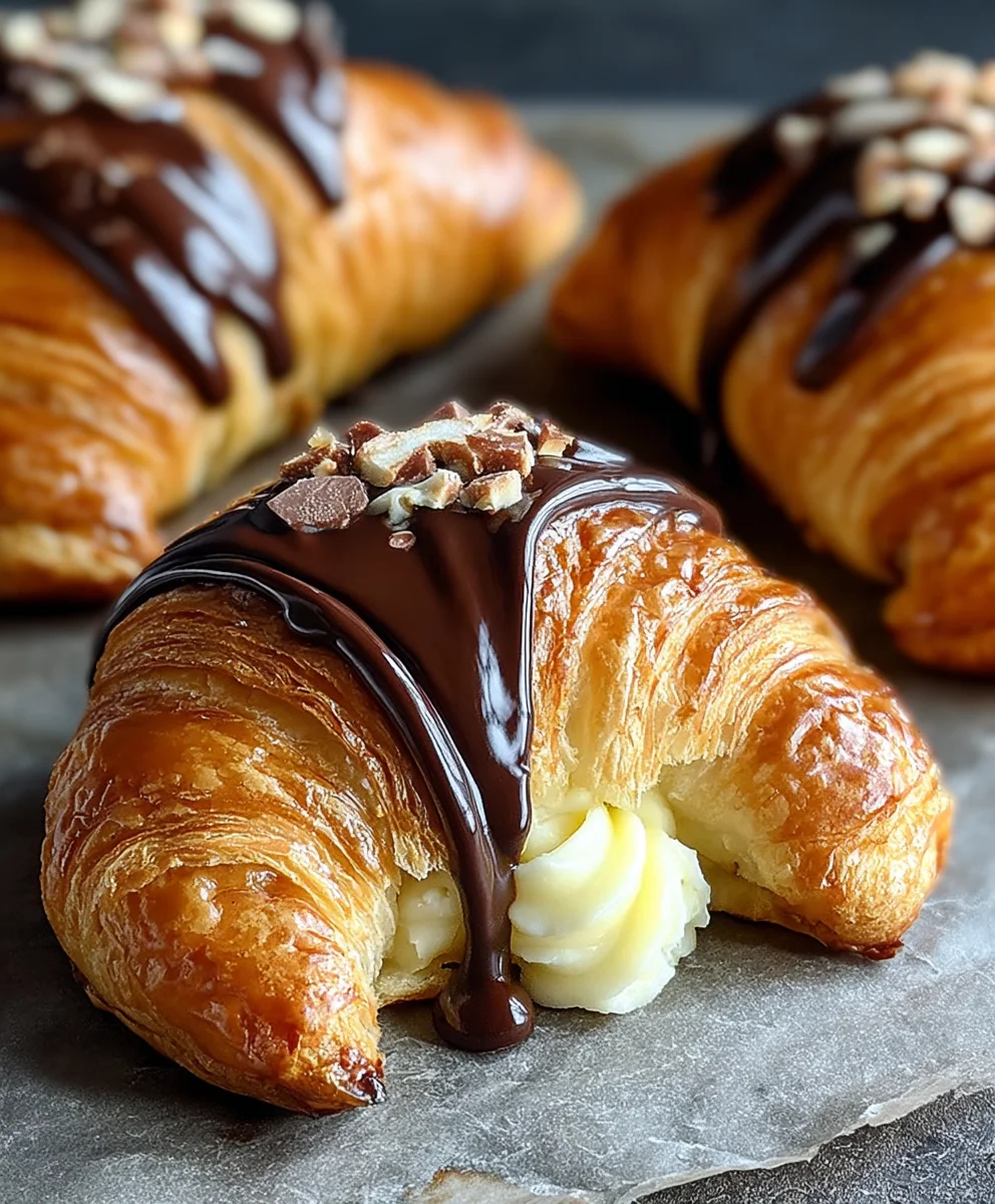 Boston Cream Pie Croissants- Deliciously Easy Recipe