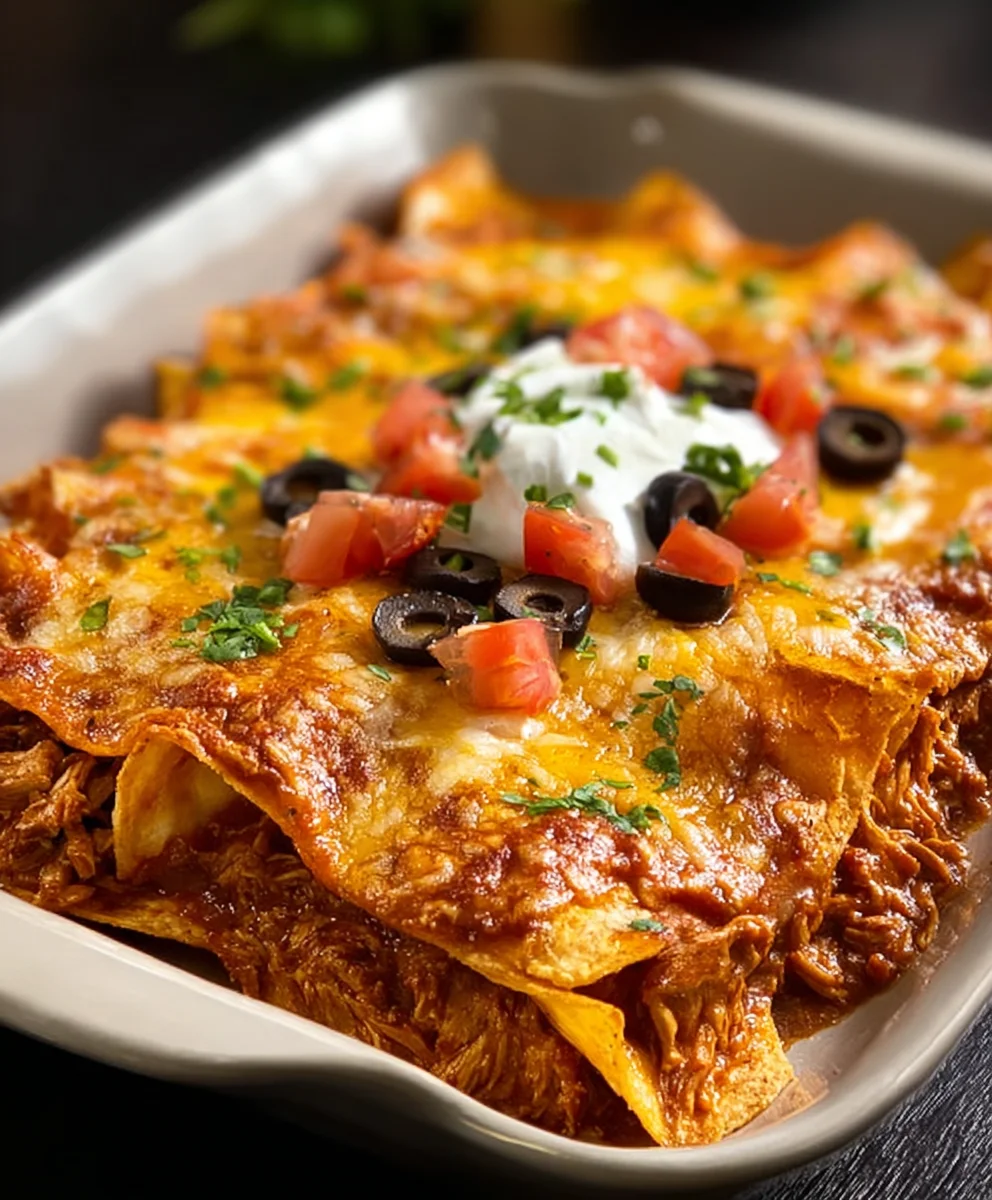 Easy Beef Tortilla Chip Enchiladas-Quick Dinner