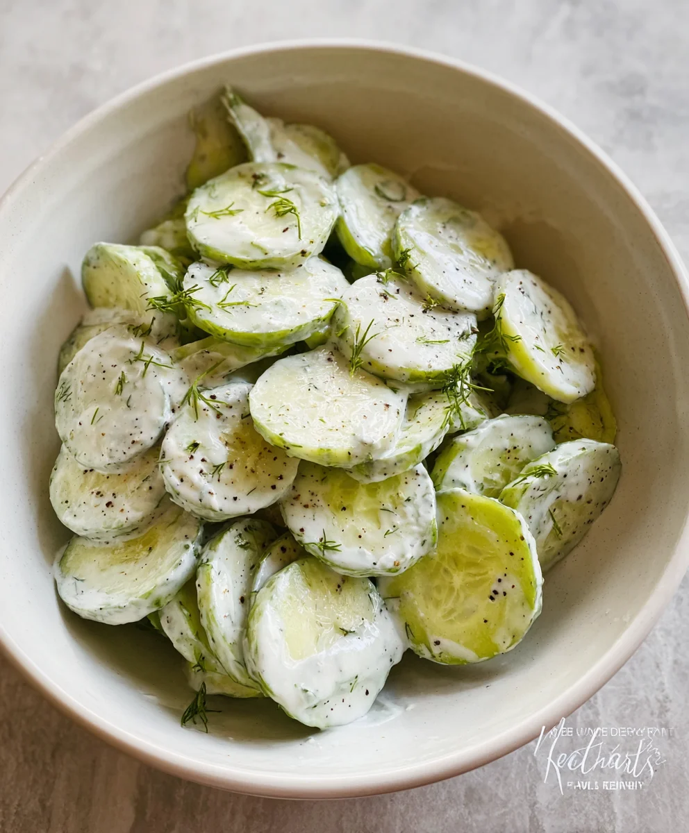 Easy Creamy Cucumber Salad Recipe - Refreshing Side