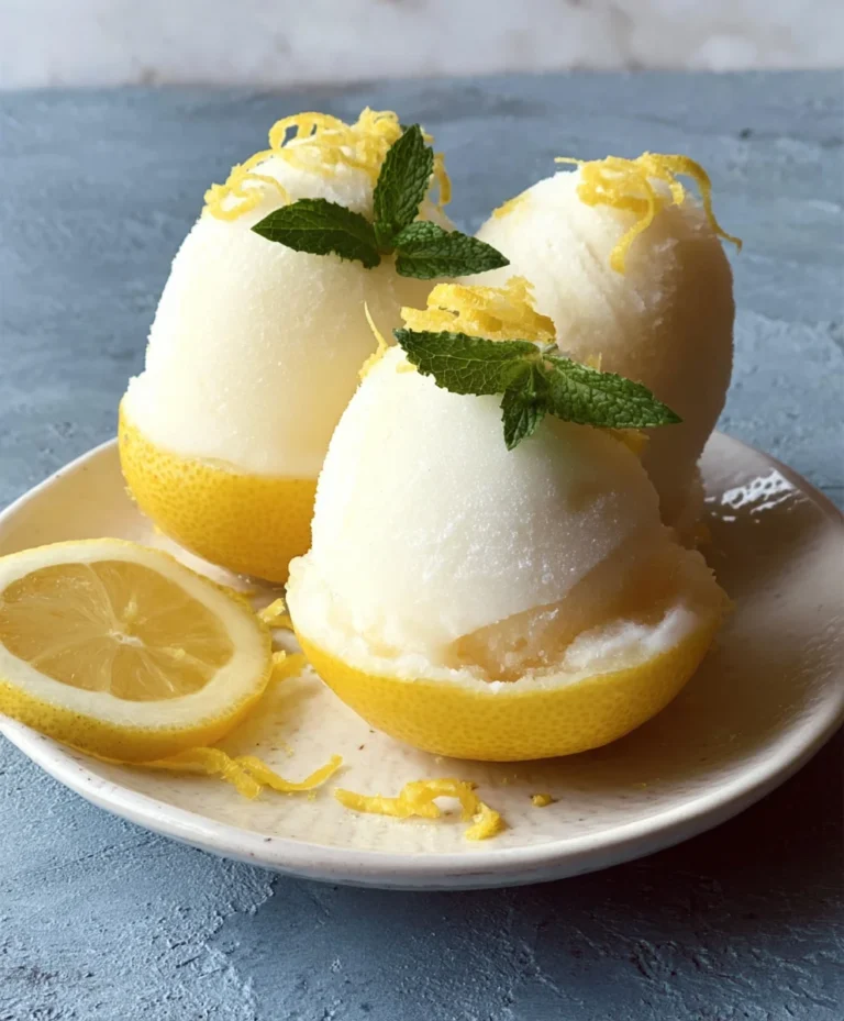 Frozen Lemon Shell Sorbetto- Refreshing Summer Dessert