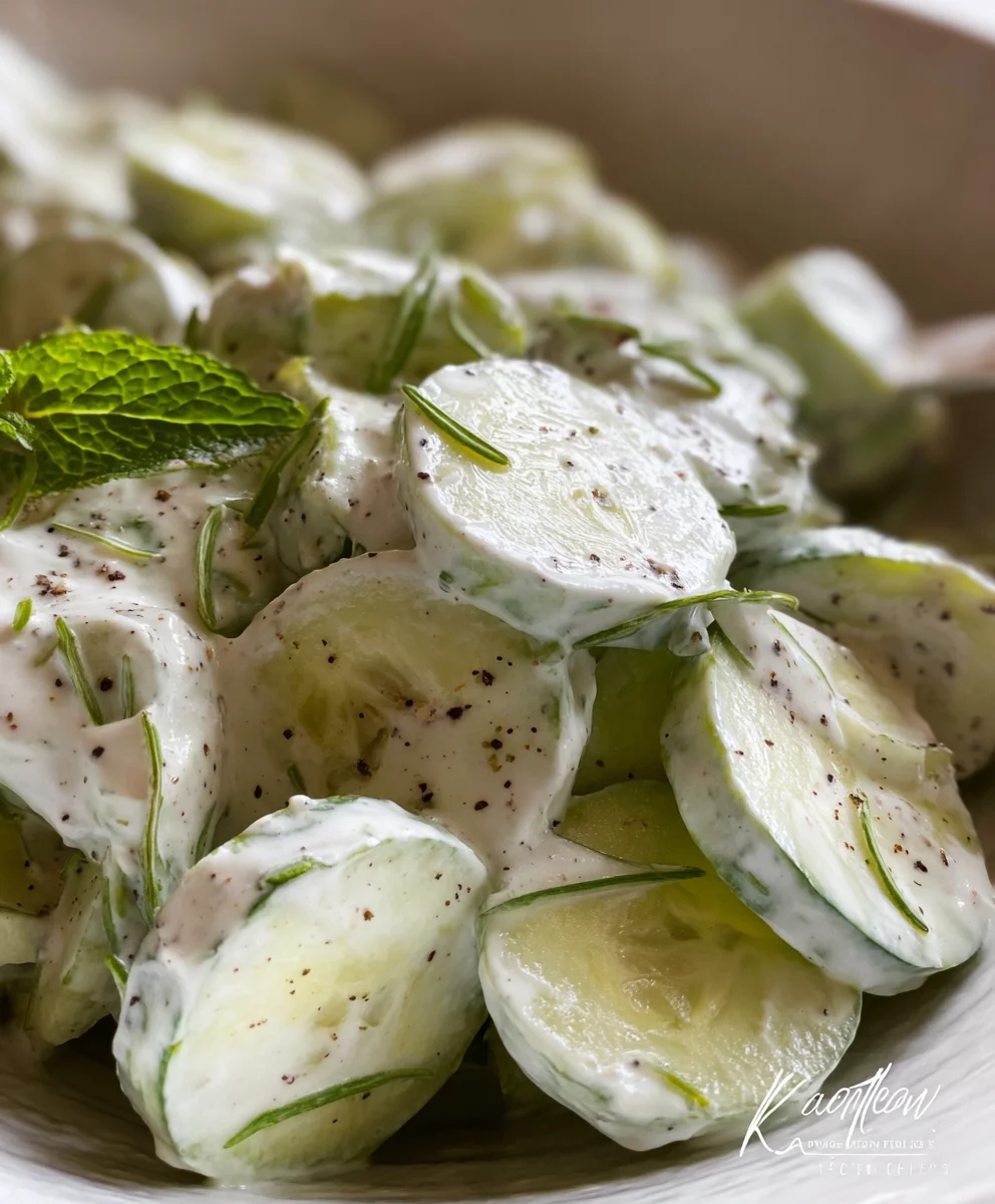 Easy Creamy Cucumber Salad Recipe - Refreshing Side