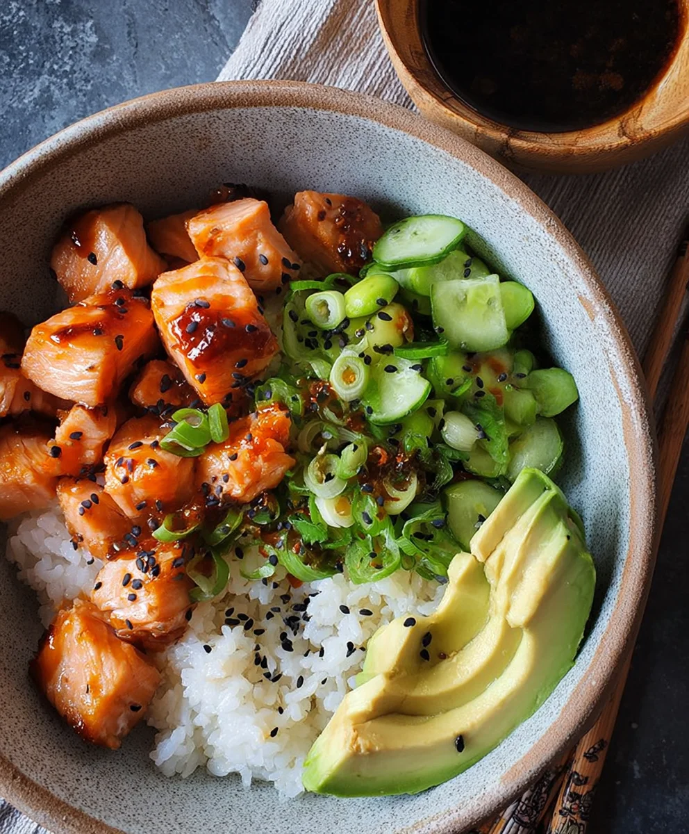 Gluten-Free Teriyaki Salmon Sushi Bowl Recipe
