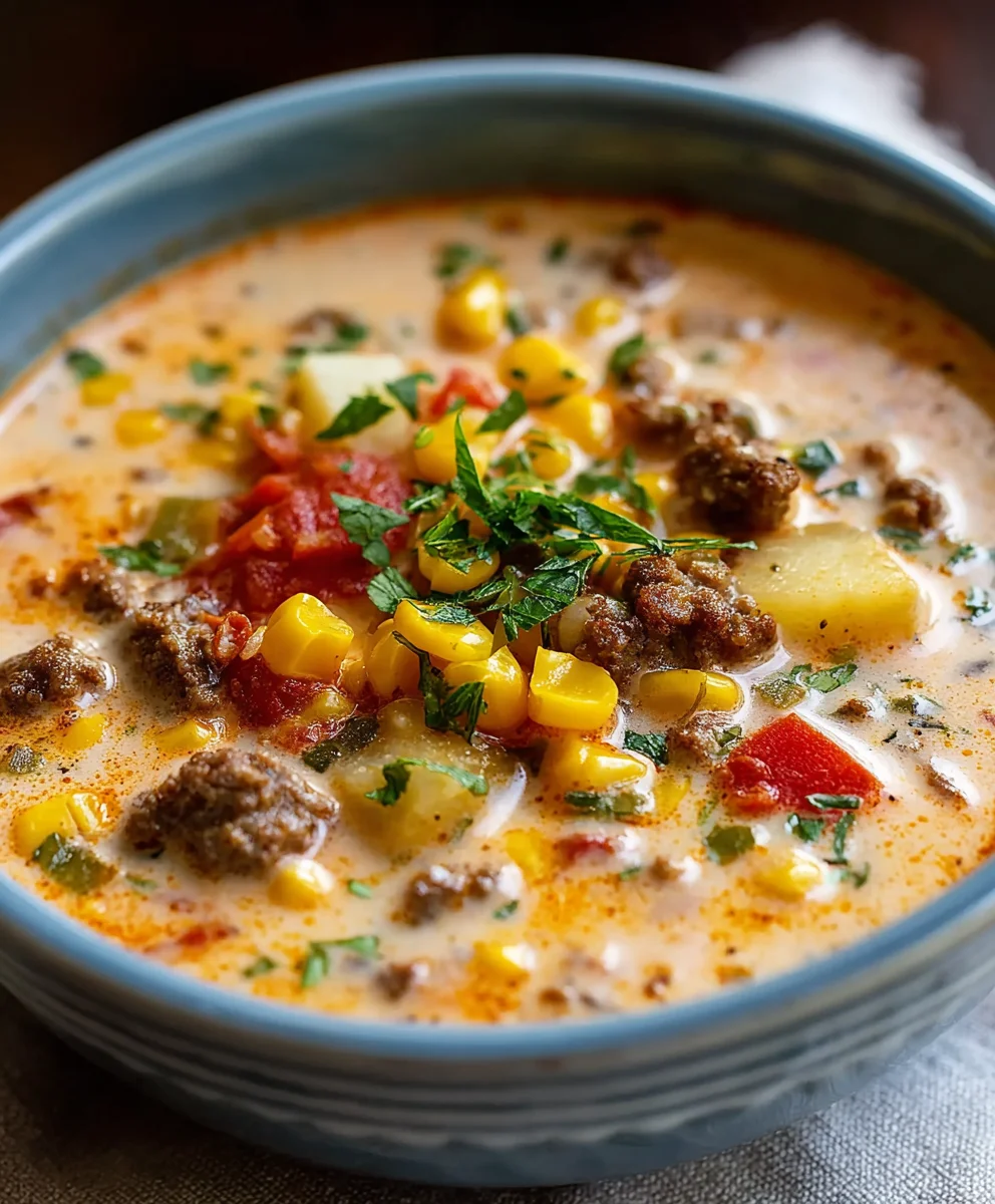 Creamy Cowboy Soup- Hearty Beef Flavor