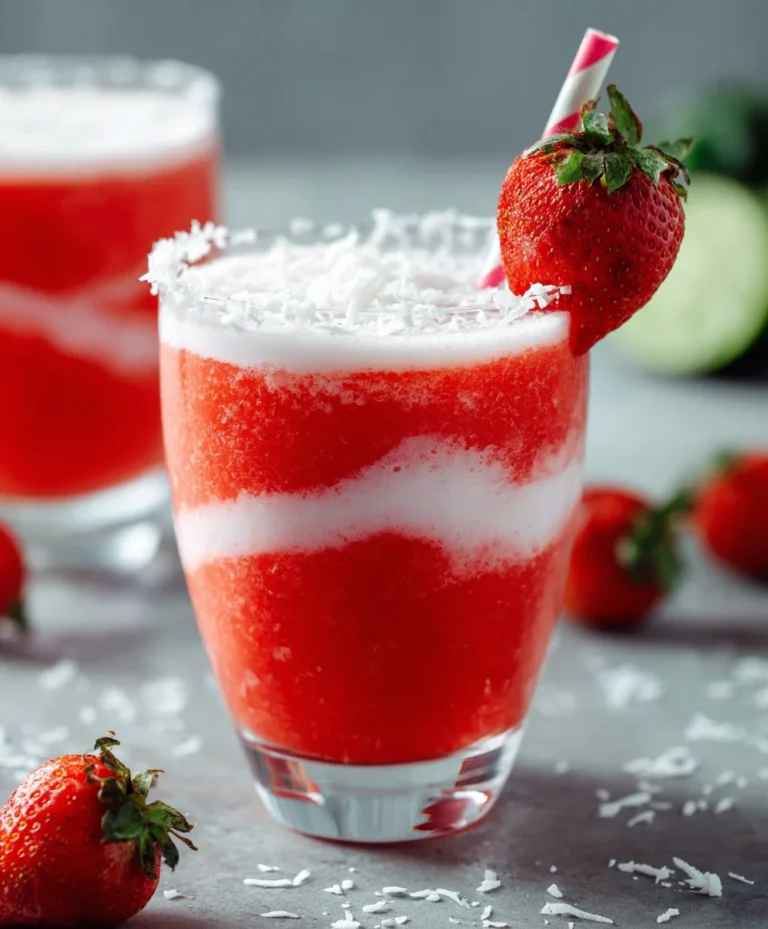 Strawberry Coconut Daiquiri- Refreshing Non-Non-Non-Alcoholic Alternativeic Treat