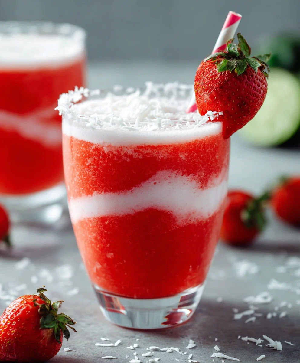 Strawberry Coconut Daiquiri- Refreshing Non-Non-Non-Alcoholic Alternativeic Treat