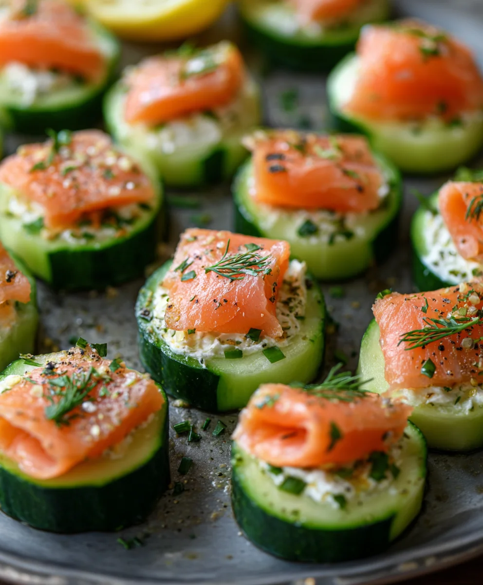 Cucumber Smoked Salmon Bites- Easy Appetizer