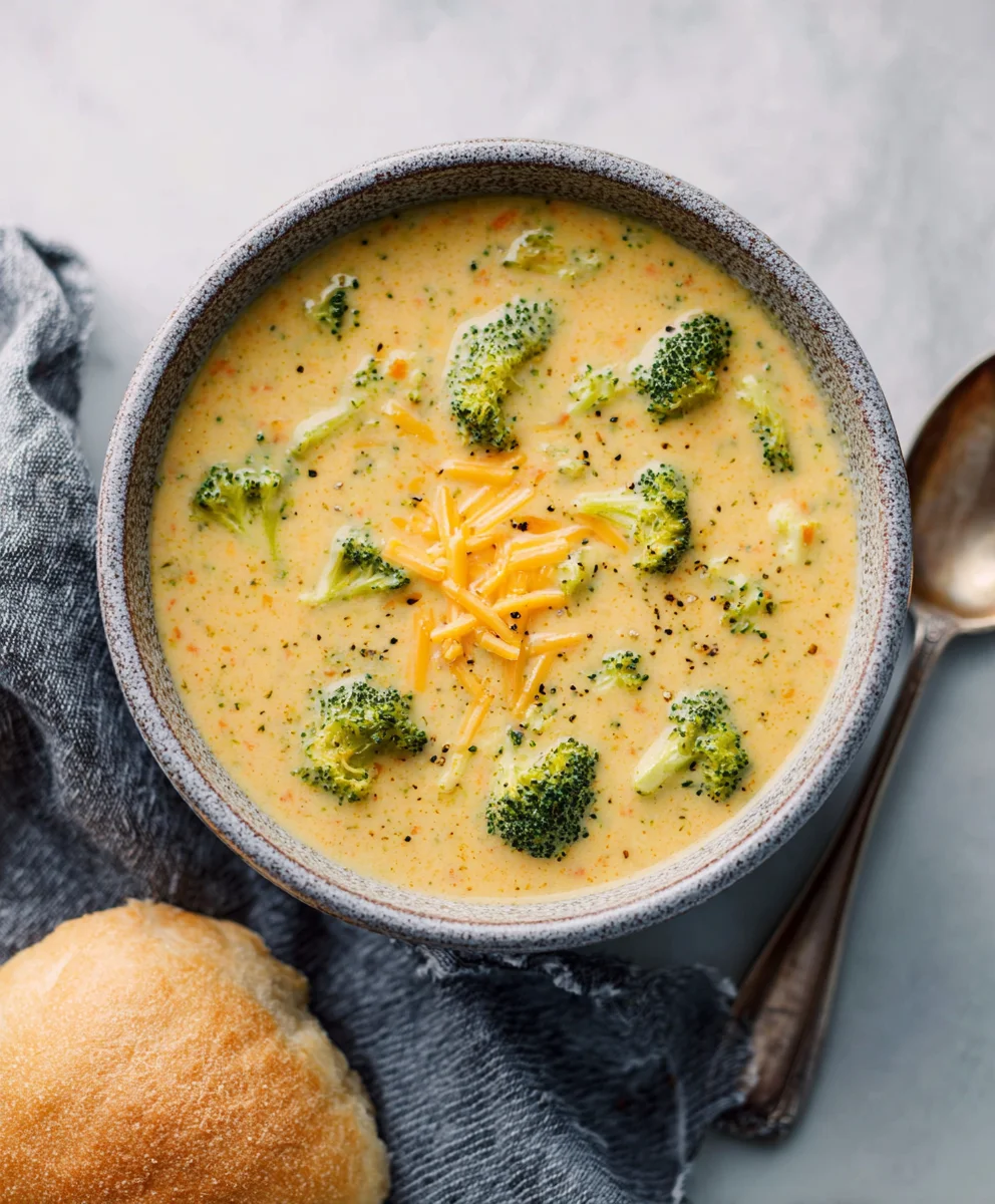 Creamy Cheddar Broccoli Soup Recipe - Easy Comfort Food