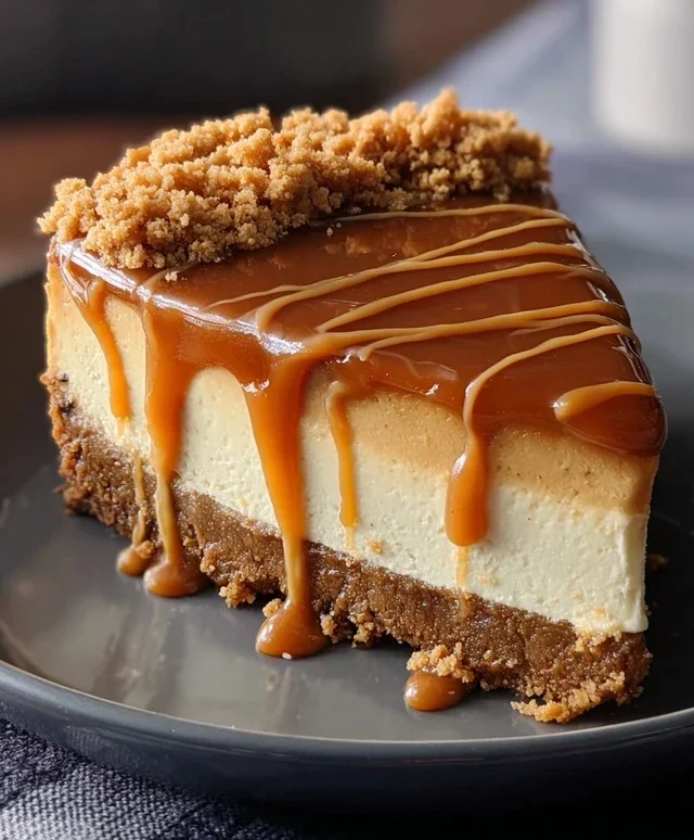 Cookie Butter Caramel Cheesecake