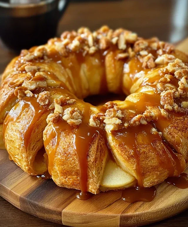 Caramel Apple Cream Cheese Crescent Ring