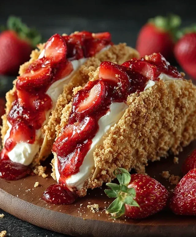 Strawberry Crunch Cheesecake Tacos
