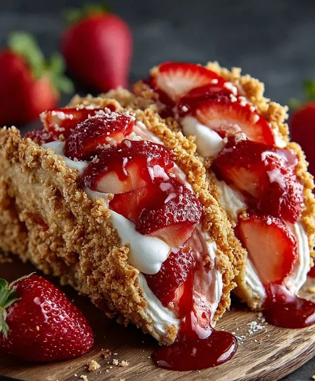 Strawberry Crunch Cheesecake Tacos