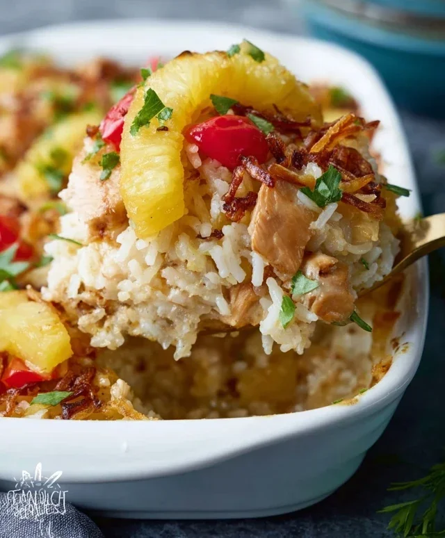 Aloha Pineapple Chicken Rice Casserole