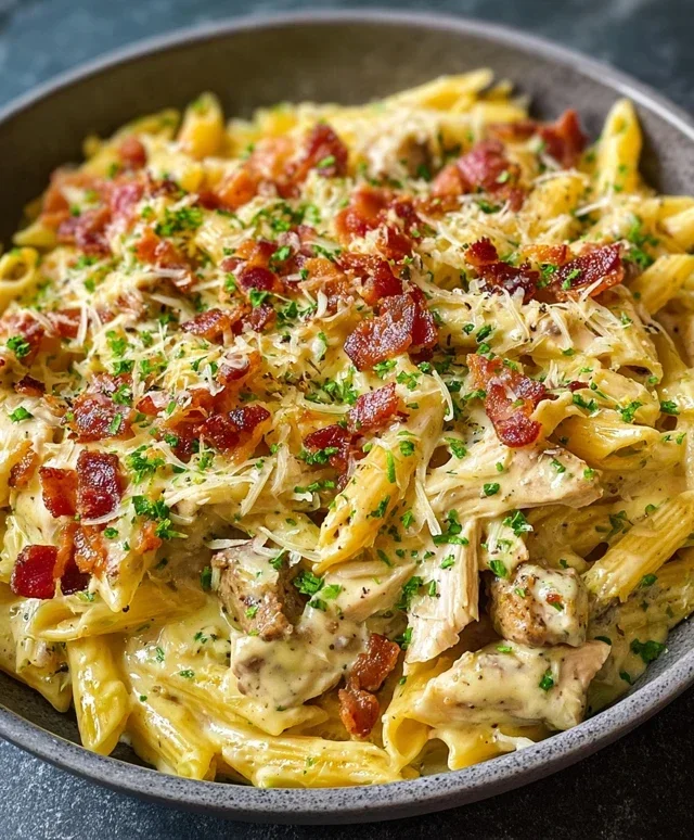 One-Pan Creamy Ranch Beef Beef Bacon Chicken Pasta