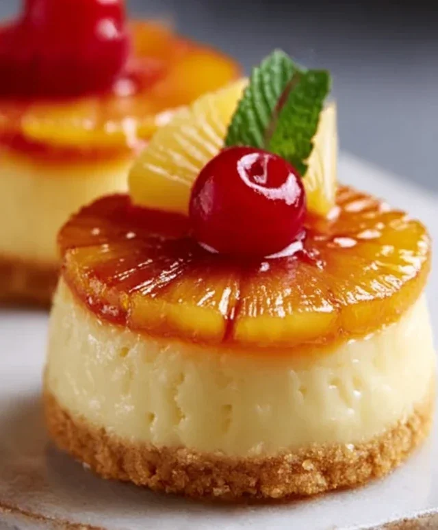 Mini Pineapple Upside-Down Cheesecakes