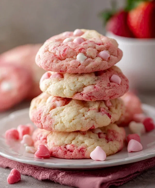 Strawberry Cake Mix Cookies
